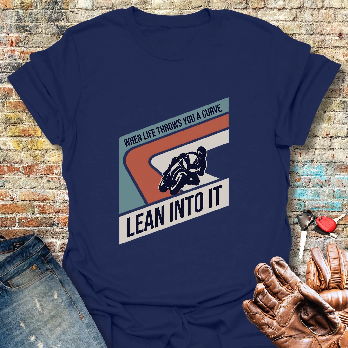 Lean Into It T-Shirt - Navy