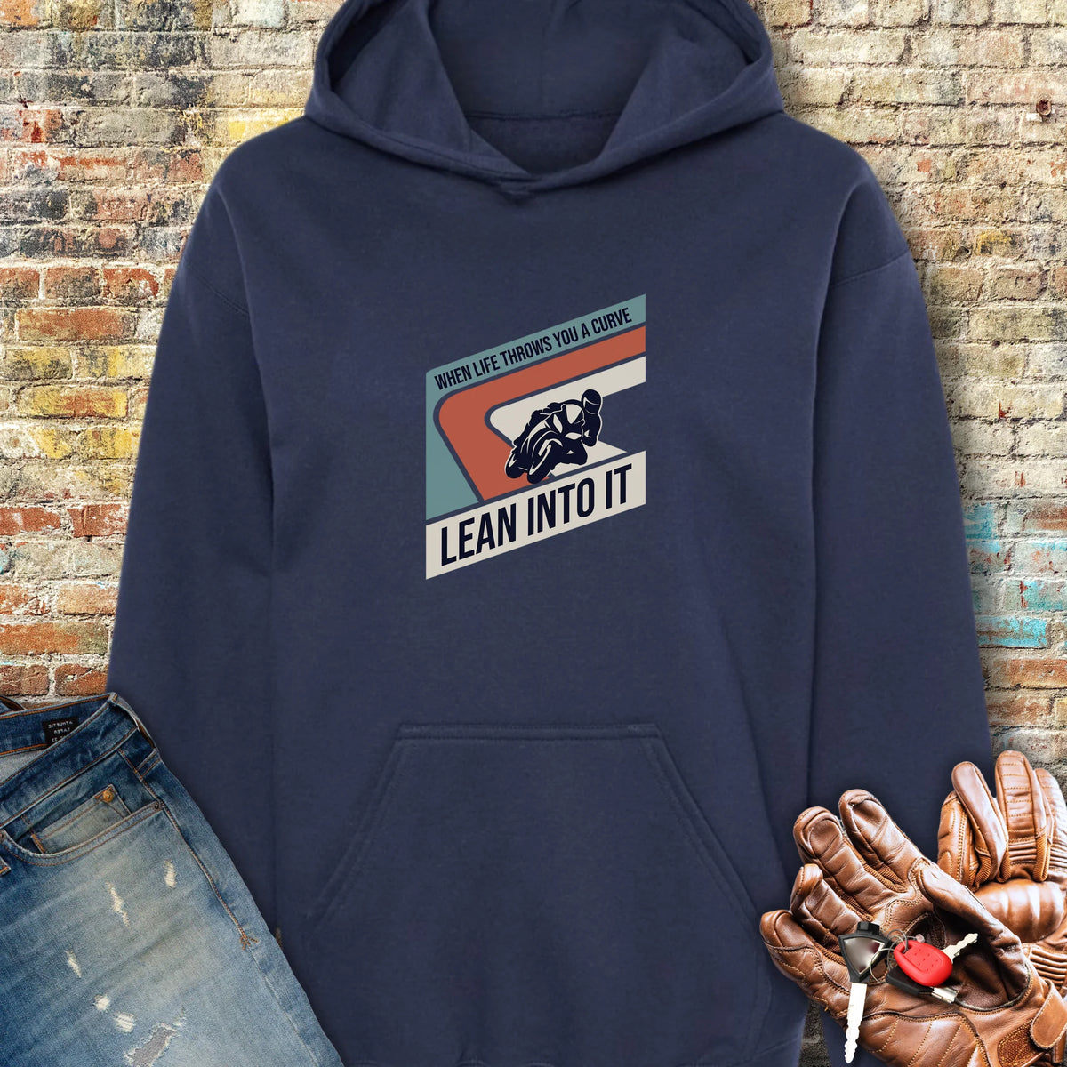 Lean Into It Hoodie - Navy