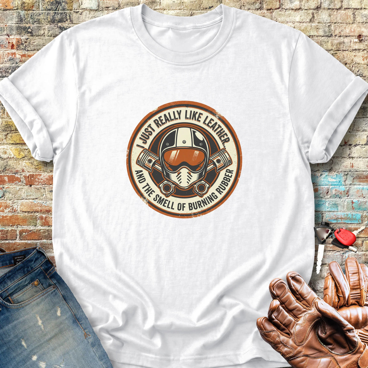 Leather & Rubber Classic T-Shirt - White