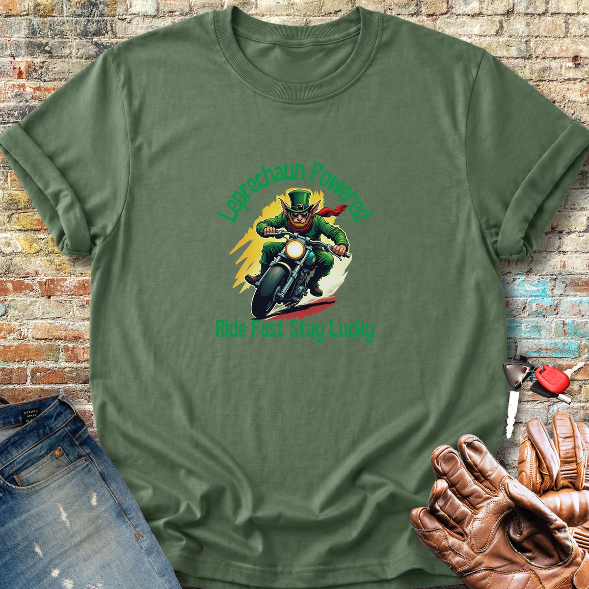 Leprechaun Powered Classic T-Shirt - Military Green