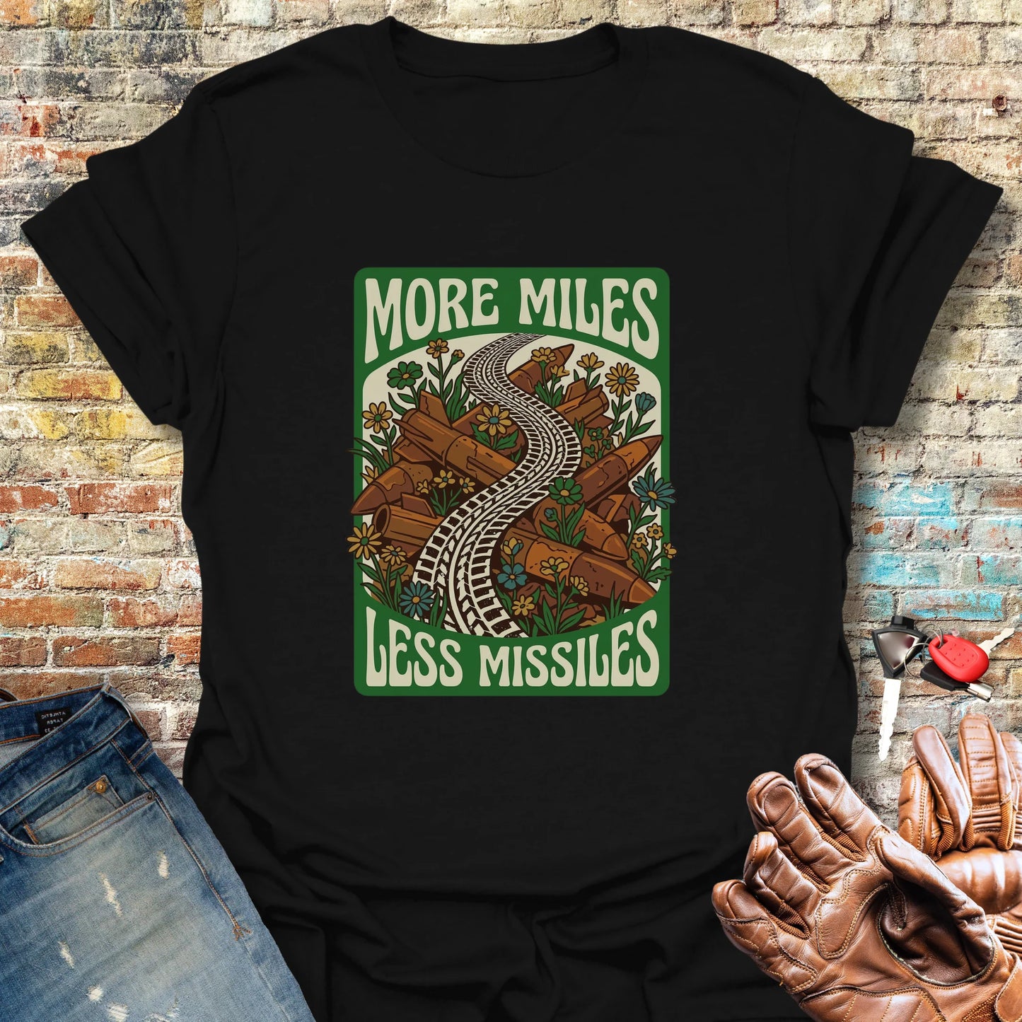 Less Missiles T-Shirt - Black