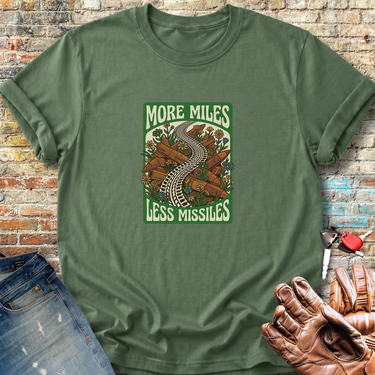 Less Missiles Classic T-Shirt - Military Green