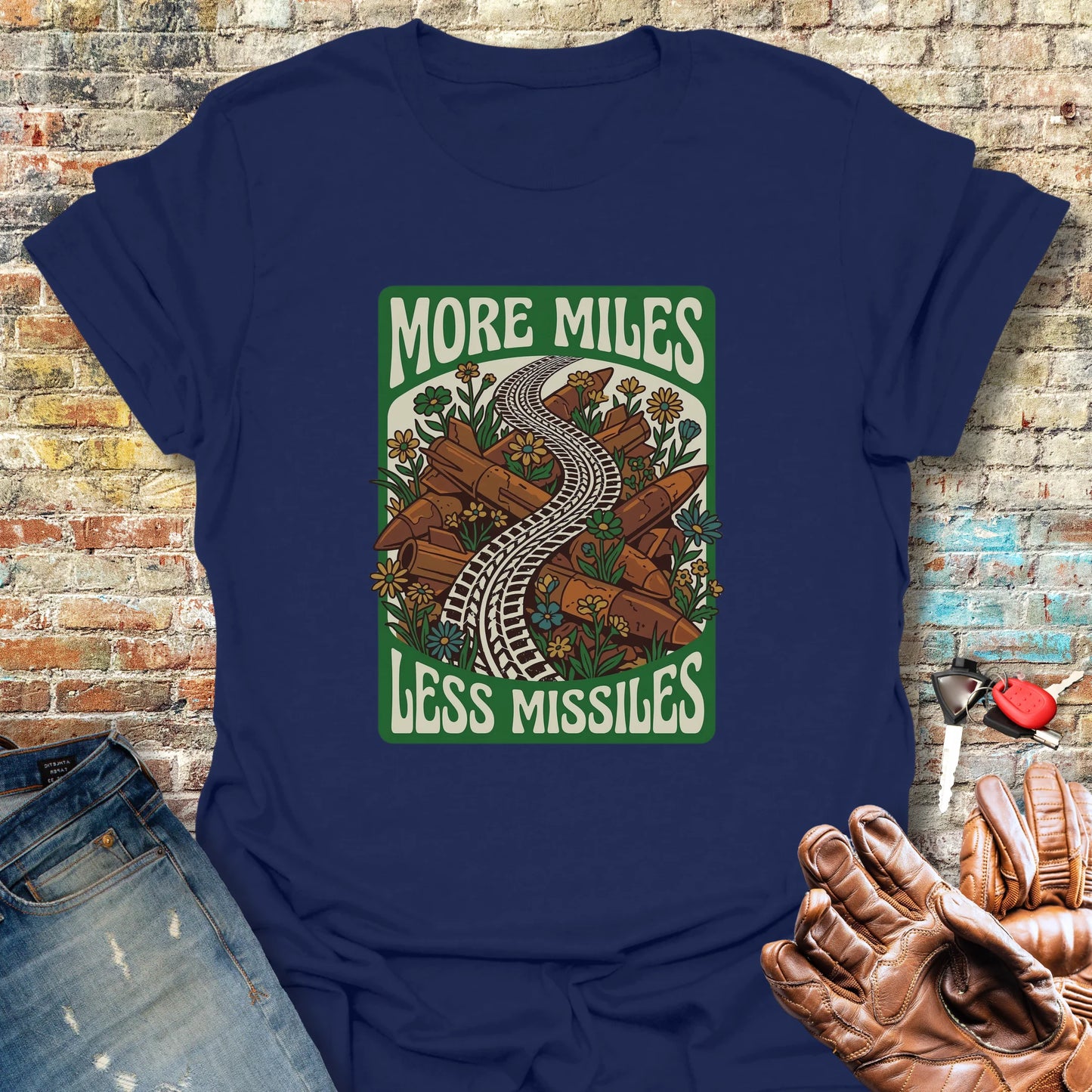 Less Missiles T-Shirt - Navy