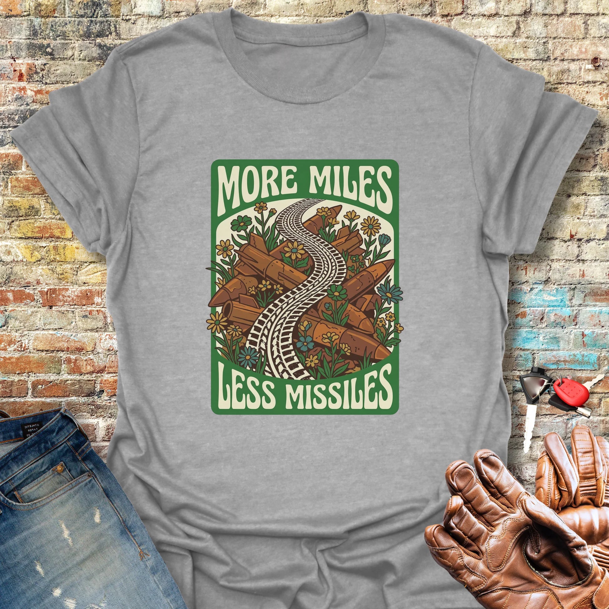 Less Missiles T-Shirt - Sport Grey