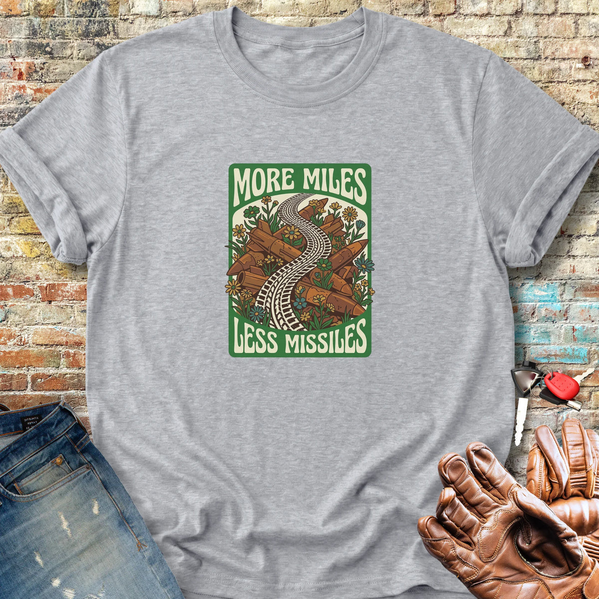 Less Missiles Classic T-Shirt - Sport Grey