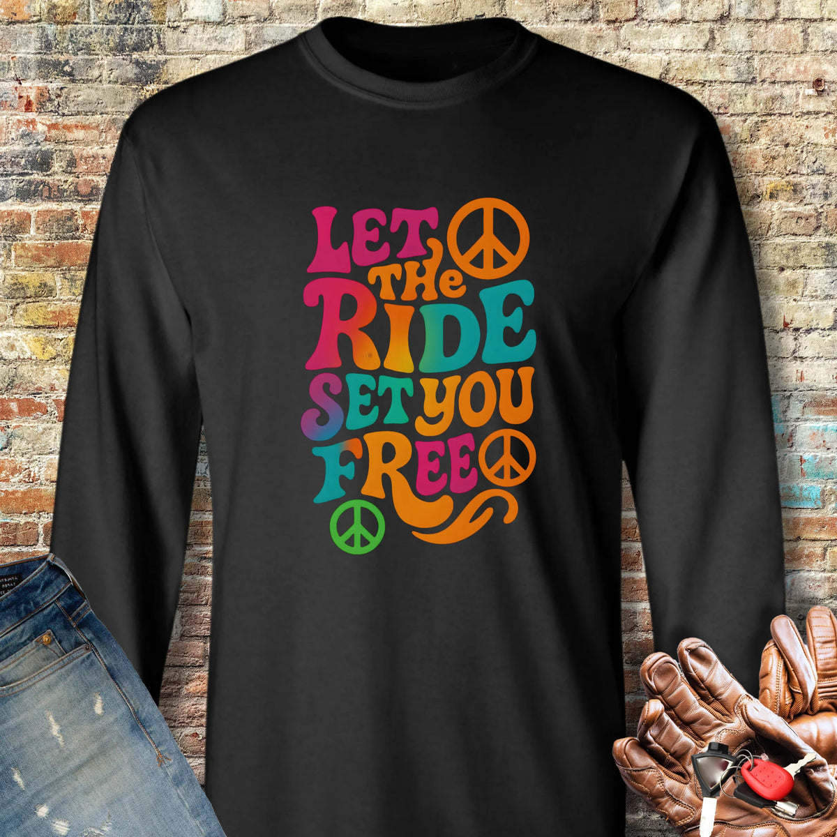 Let The Ride Long Sleeve T-Shirt - Black