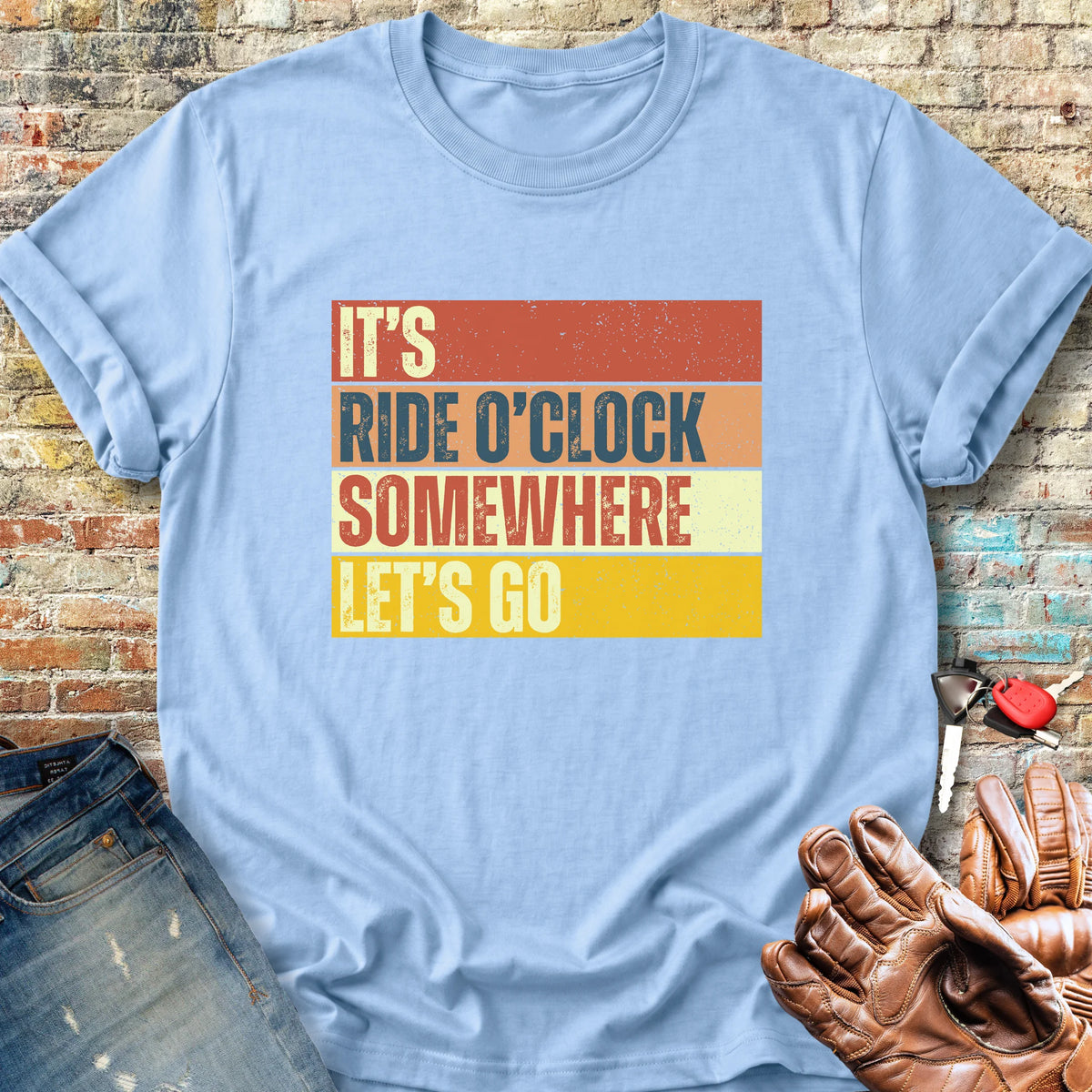 Let's Go (Block) Classic T-Shirt - Light Blue