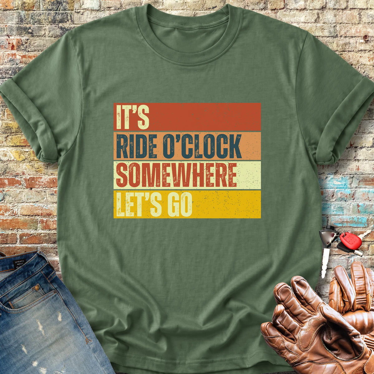Let's Go (Block) Classic T-Shirt - Military Green