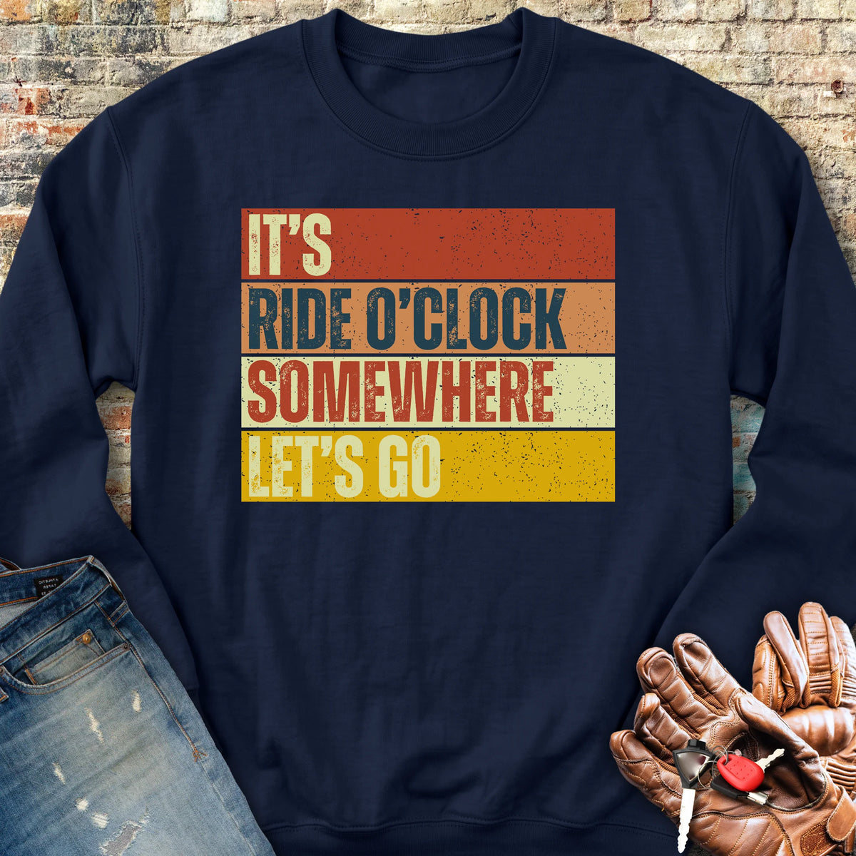 Let's Go (Block) Sweatshirt - Navy