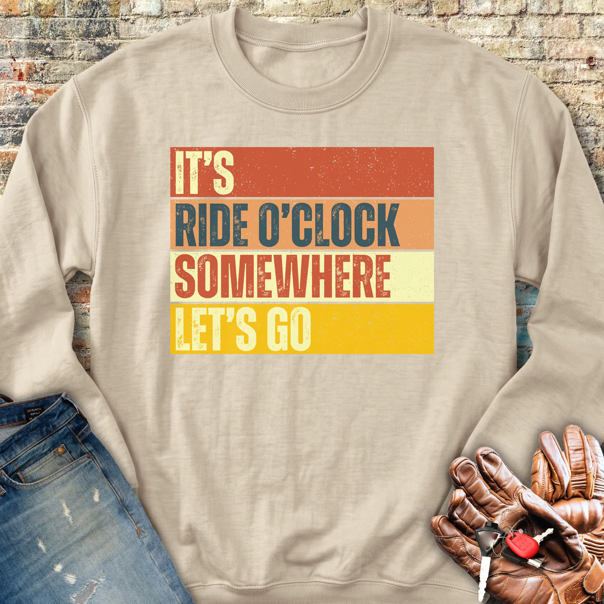 Let's Go (Block) Sweatshirt - Sand