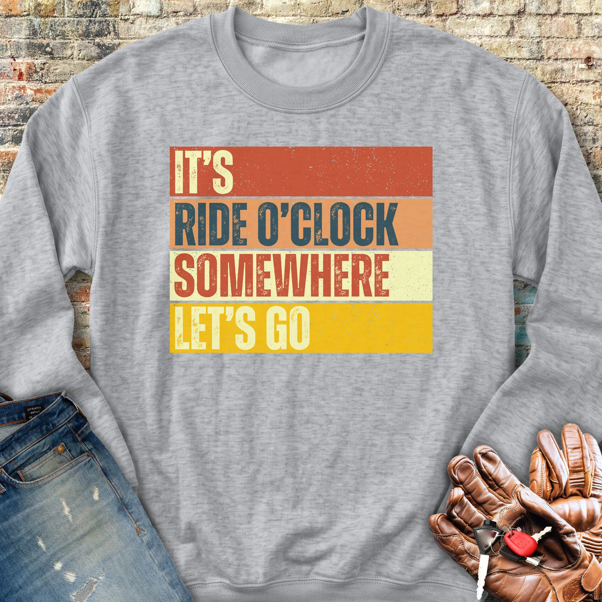 Let's Go (Block) Sweatshirt - Sport Grey