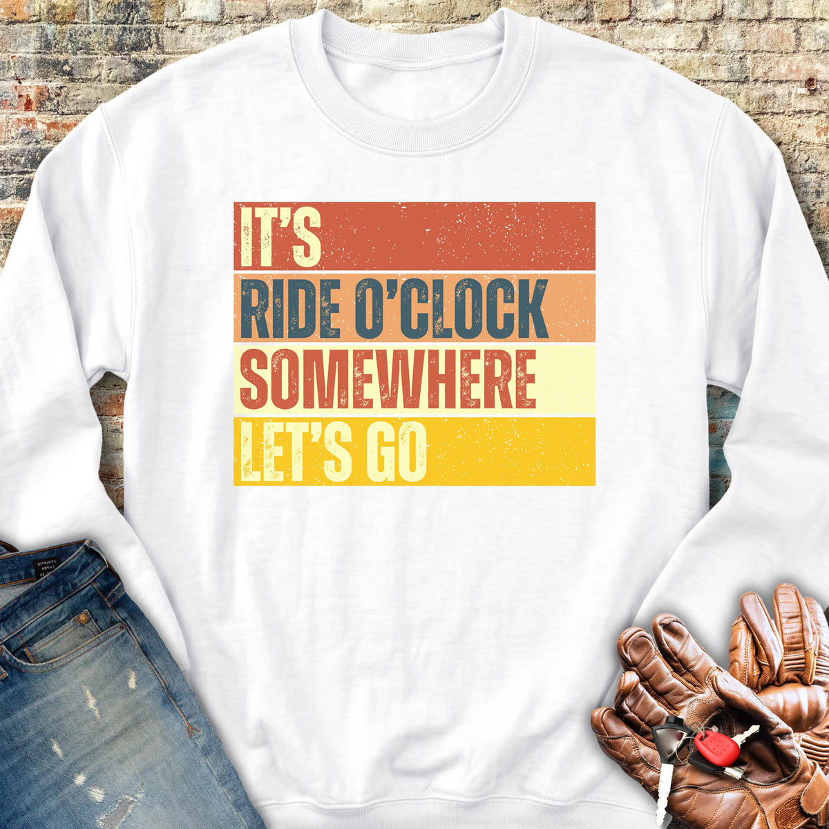 Let's Go (Block) Sweatshirt - White