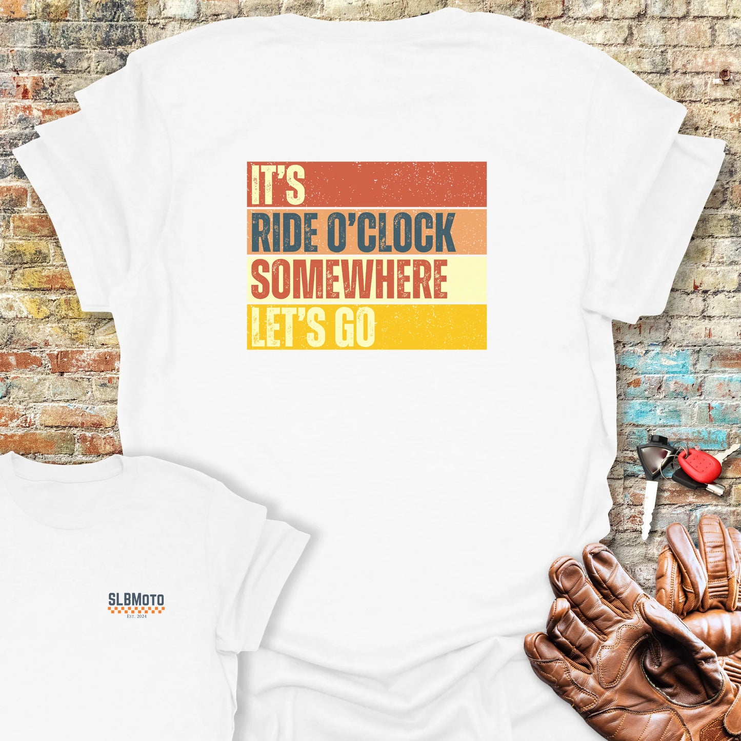 Let's Go (Block) Back Print T-Shirt - White