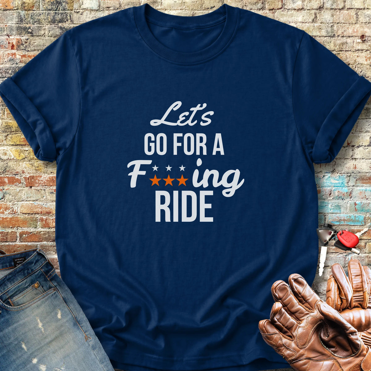 Let's Go For A Ride Classic T-Shirt - Navy