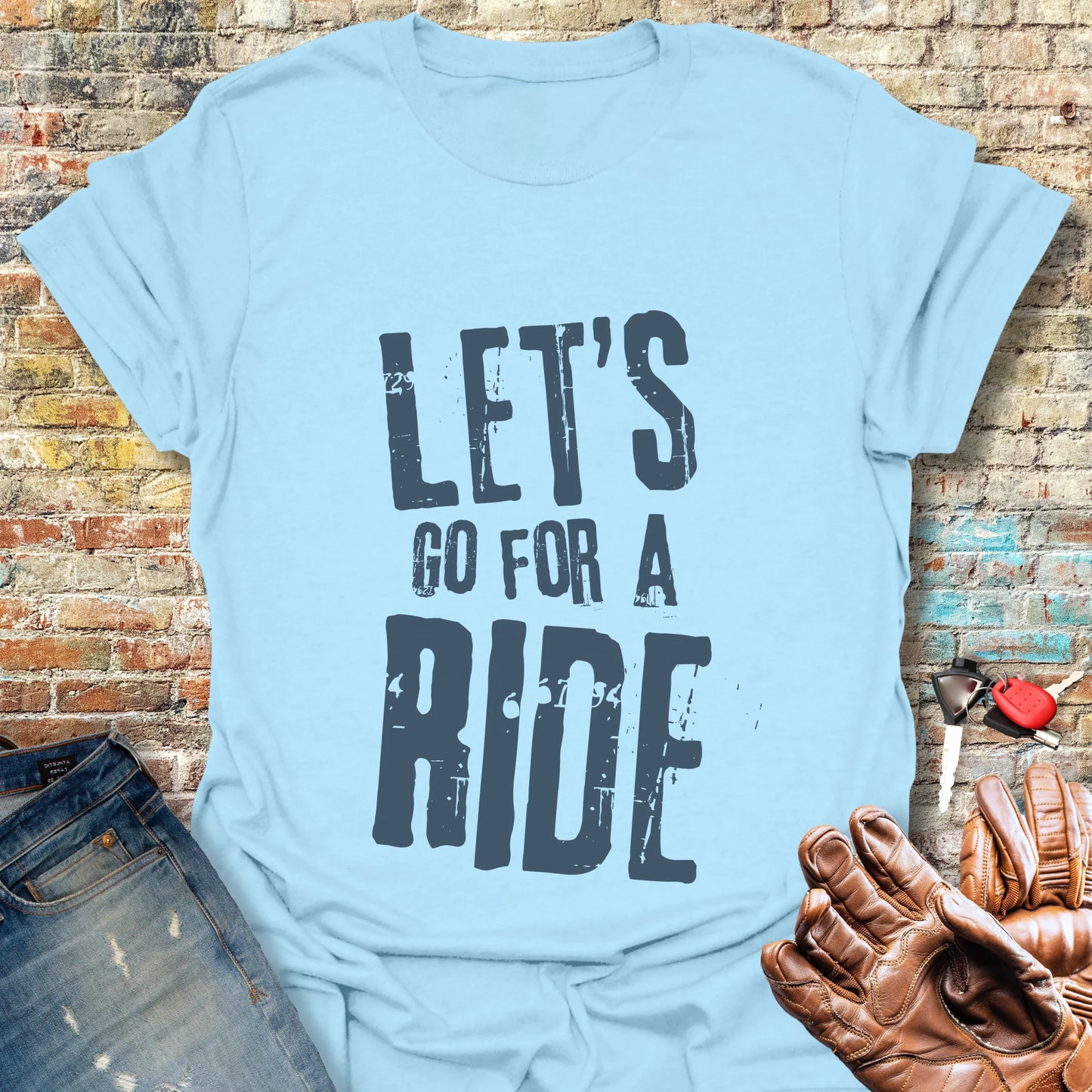 Let's Go Large T-Shirt - Light Blue