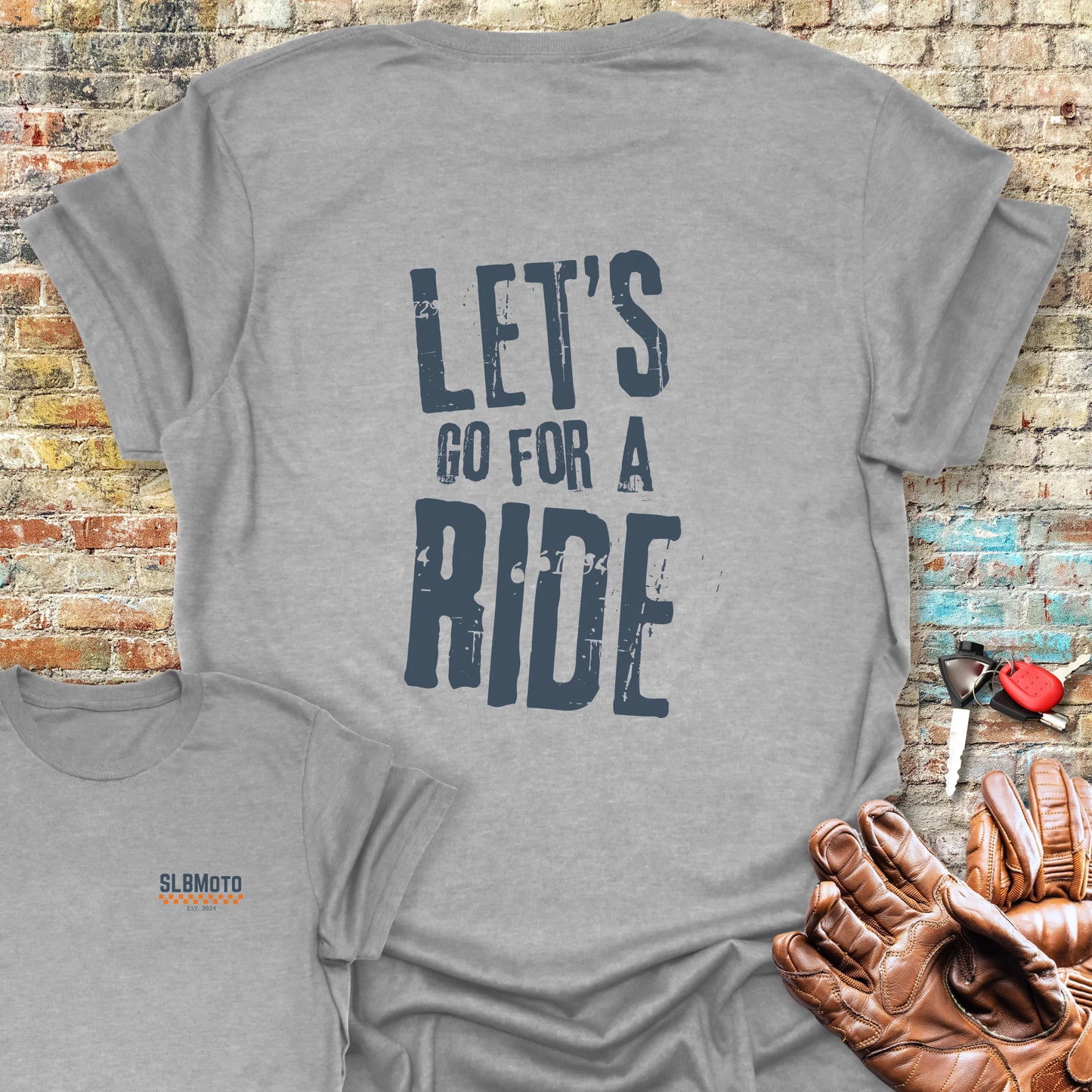Let's Go Large Back Print T-Shirt - Sport Grey