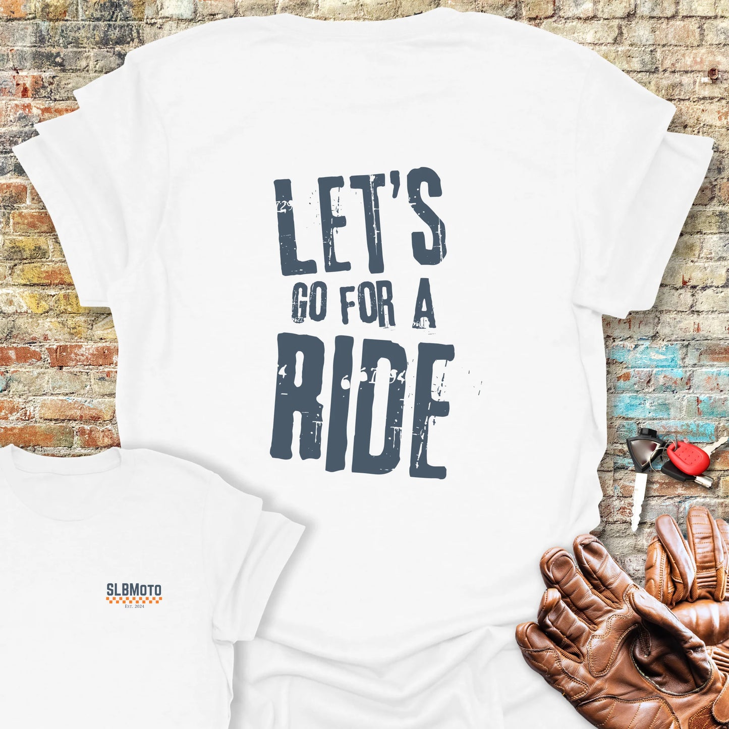 Let's Go Large Back Print T-Shirt - White