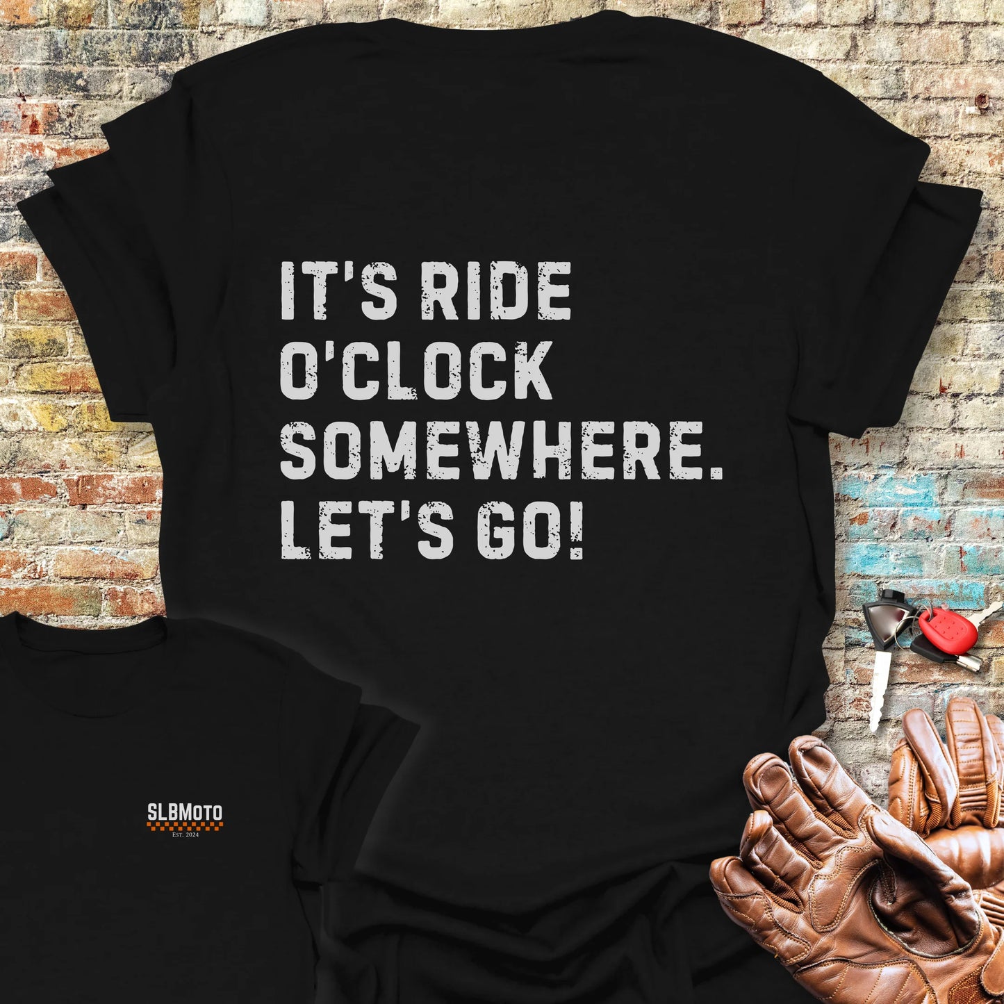 Let's Go (Text) Back Print T-Shirt - Black