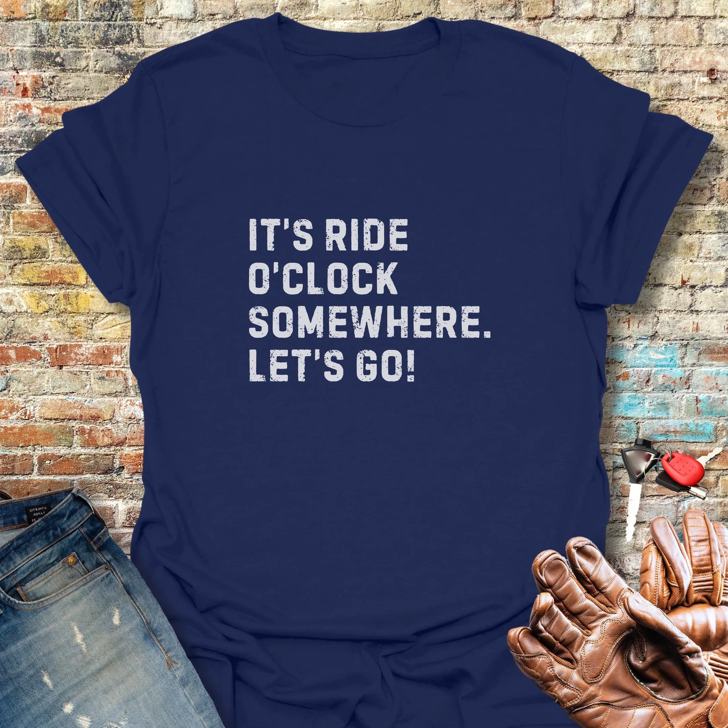 Let's Go (Text) T-Shirt - Navy