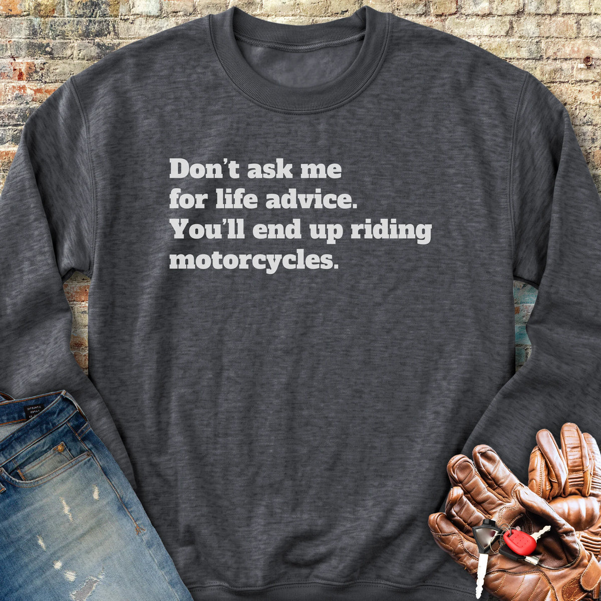 Life Advice Sweatshirt - Dark Heather