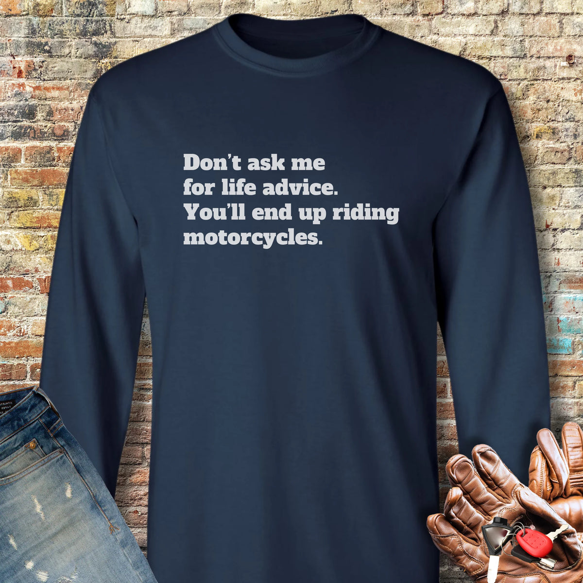 Life Advice Long Sleeve T-Shirt - Navy