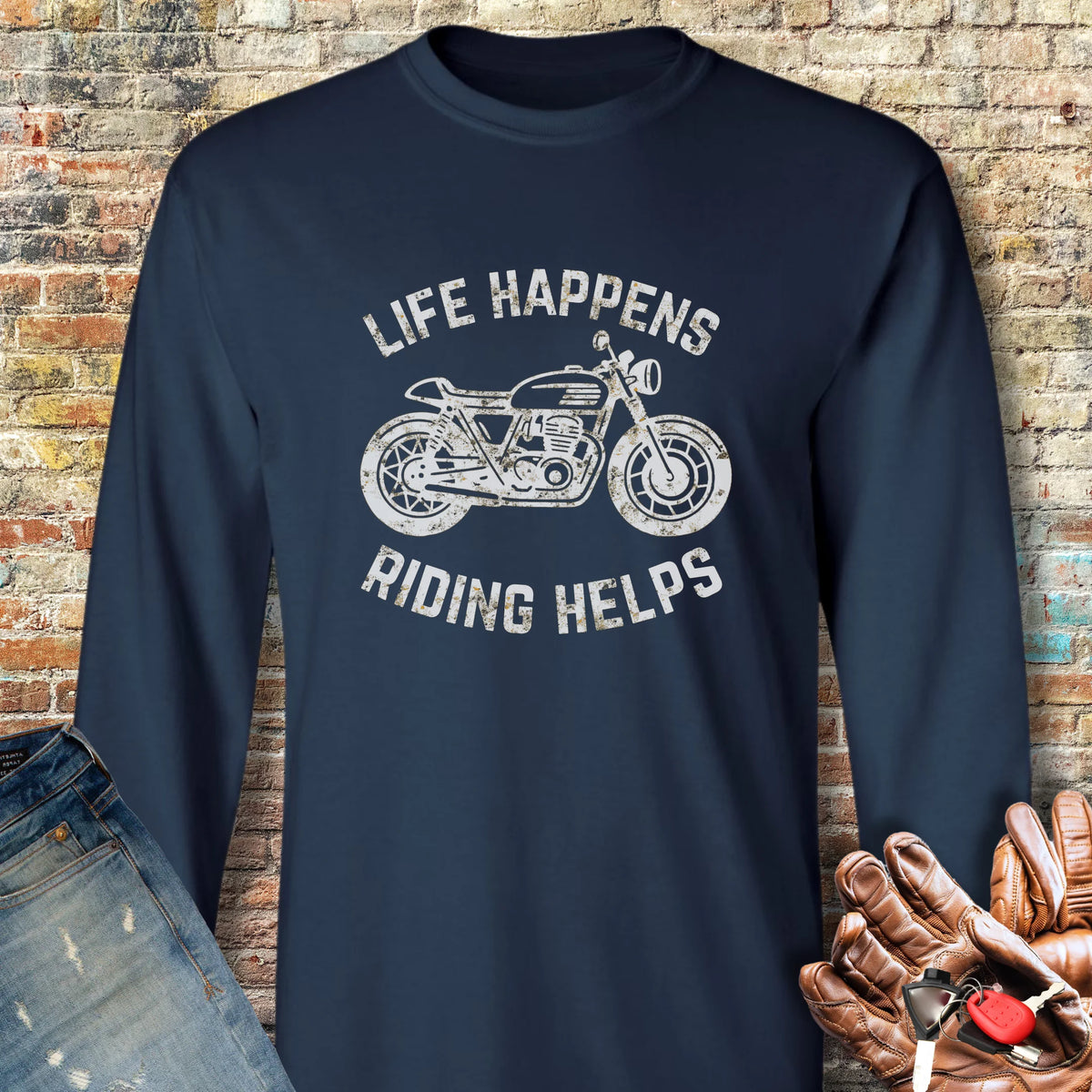 Life Happens Long Sleeve T-Shirt - Navy