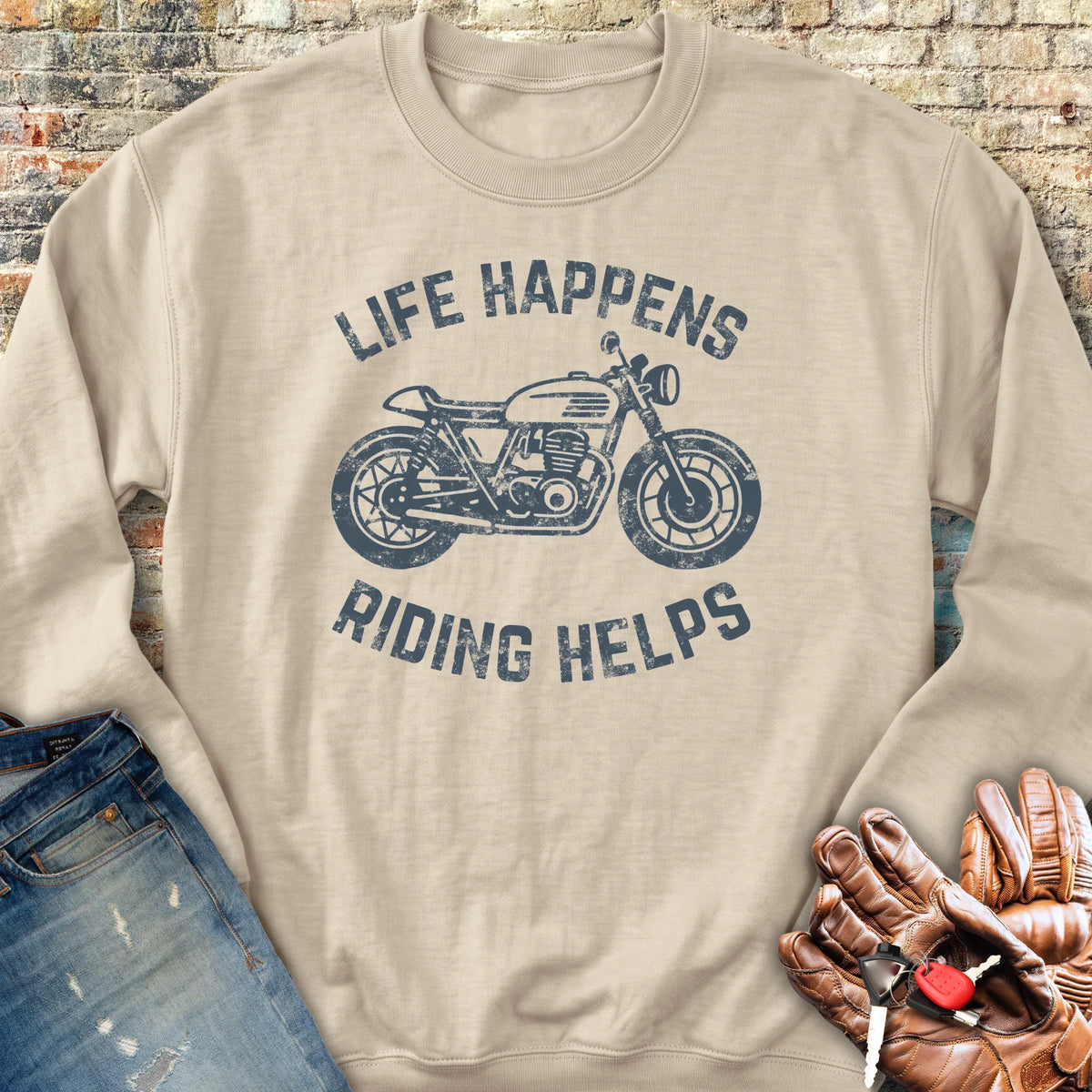 Life Happens Sweatshirt - Sand