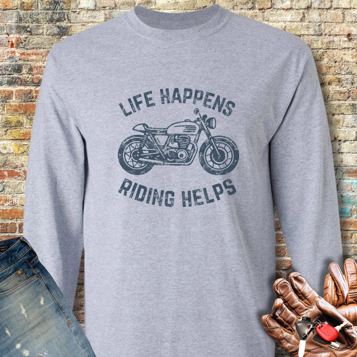 Life Happens Long Sleeve T-Shirt - Sport Grey