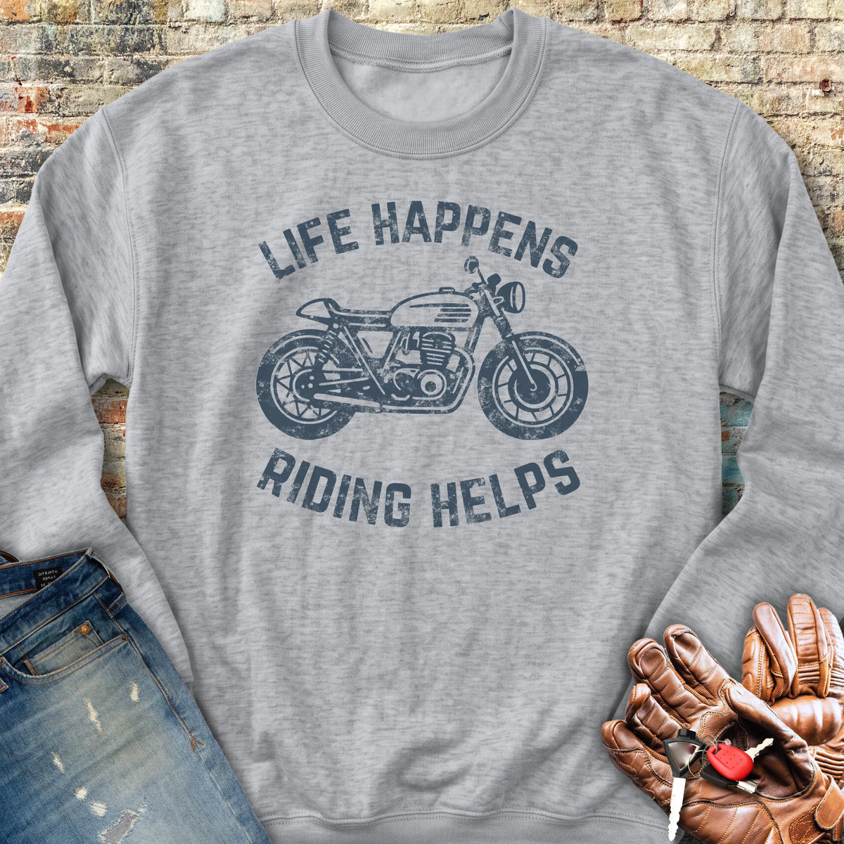 Life Happens Sweatshirt - Sport Grey