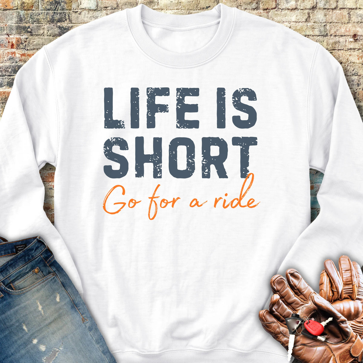 Life Is Short Sweatshirt - White