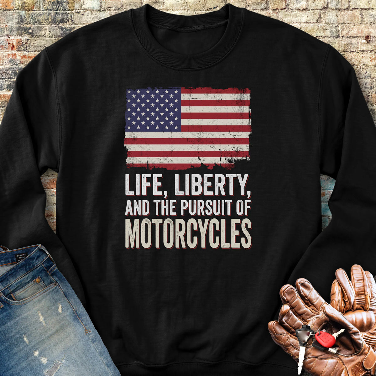 Life Liberty Motorcycles Sweatshirt - Black