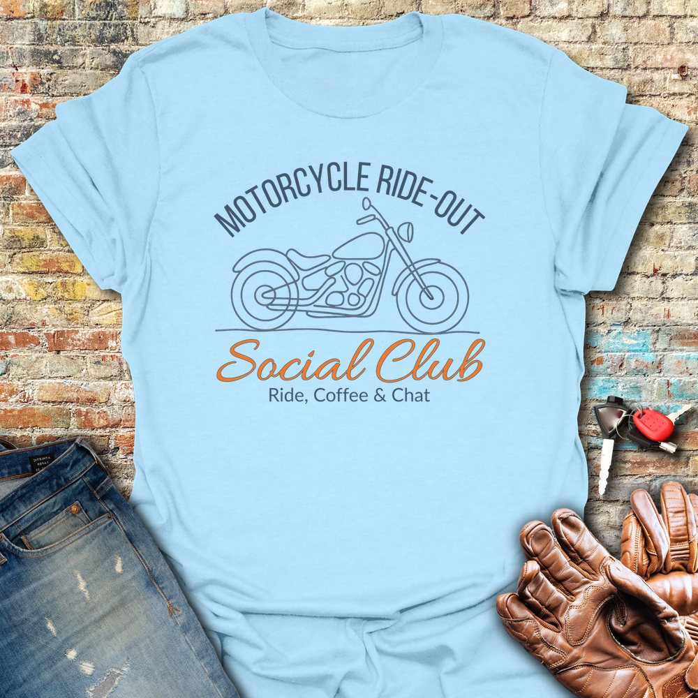 Ride-Out Social Club T-Shirt - Light Blue