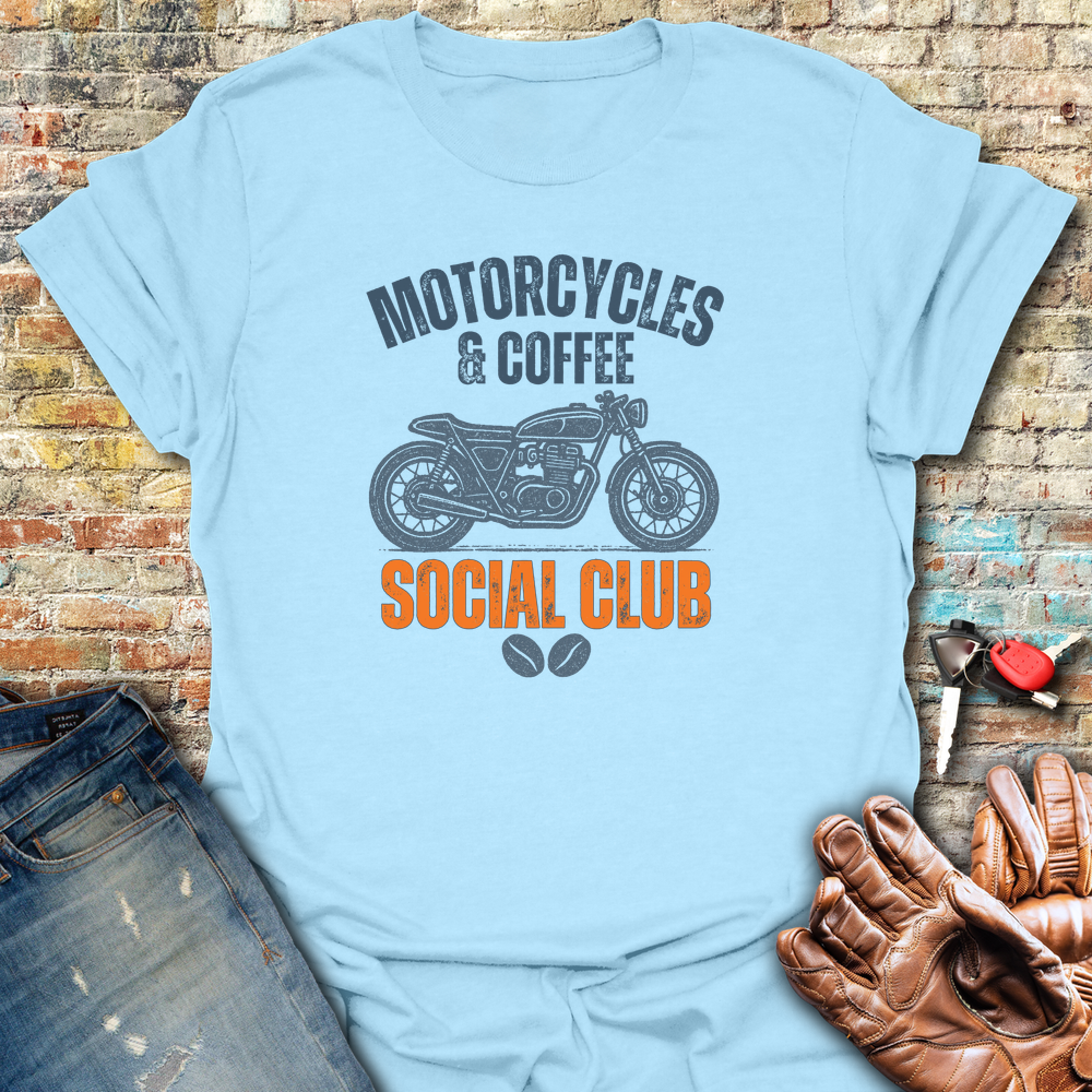 Coffee Social T-Shirt - Light Blue