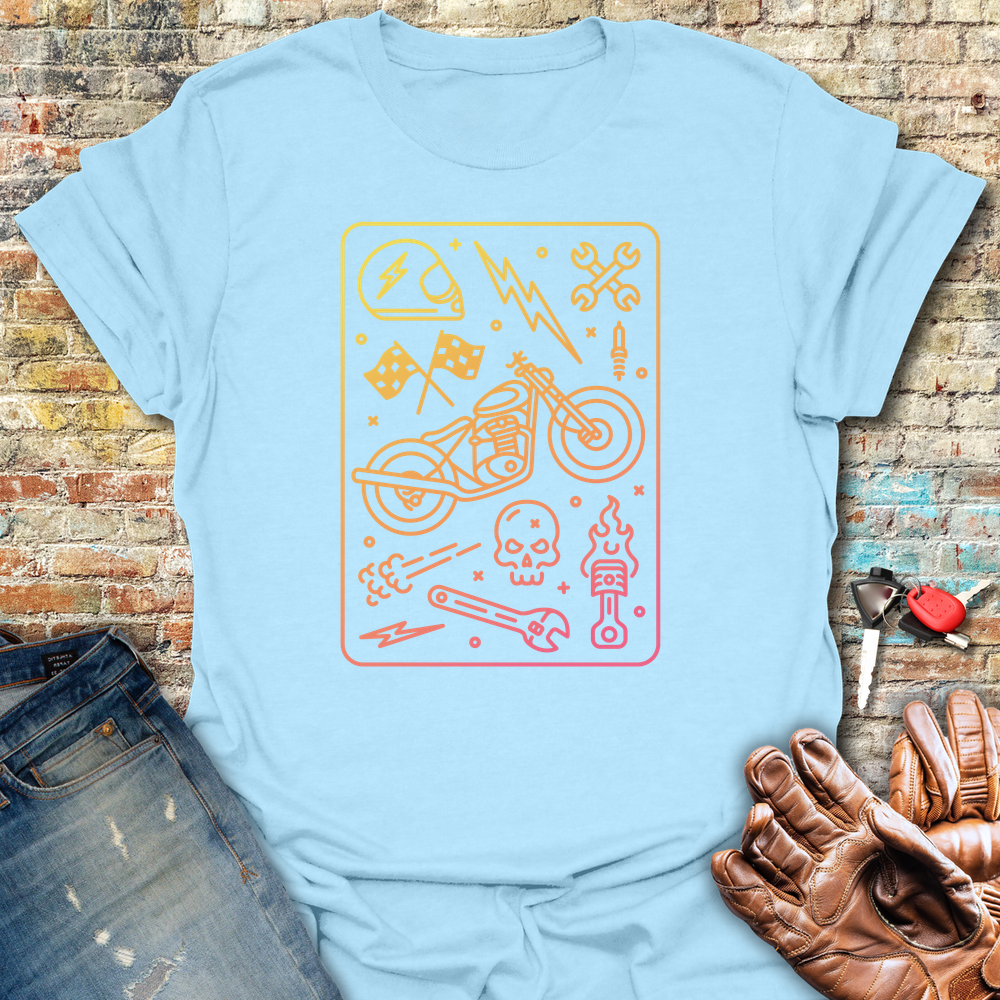 Motorcycle Kit T-Shirt - Light Blue