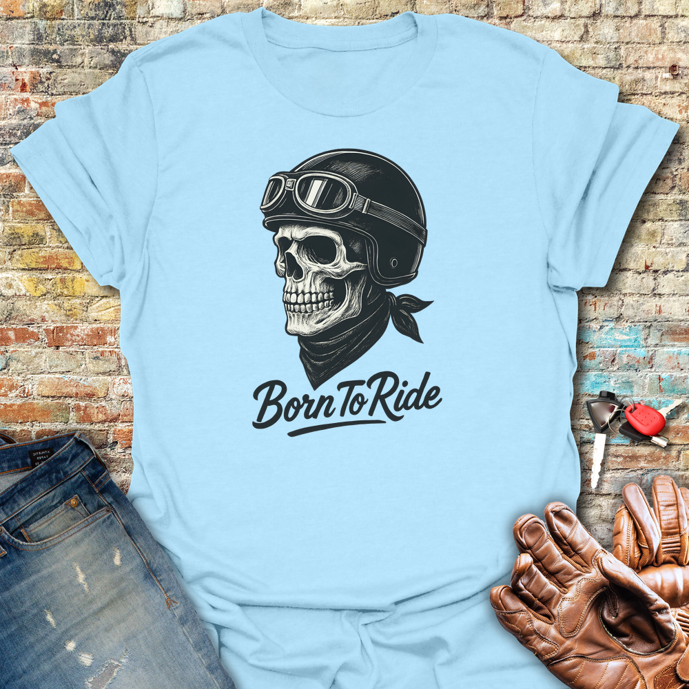 Skull Rider T-Shirt - Light Blue