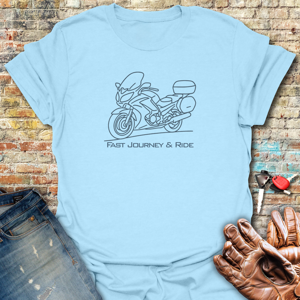 Fast Journey & Ride T-Shirt - Light Blue
