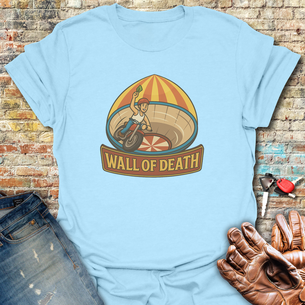 Wall Of Death T-Shirt - Light Blue