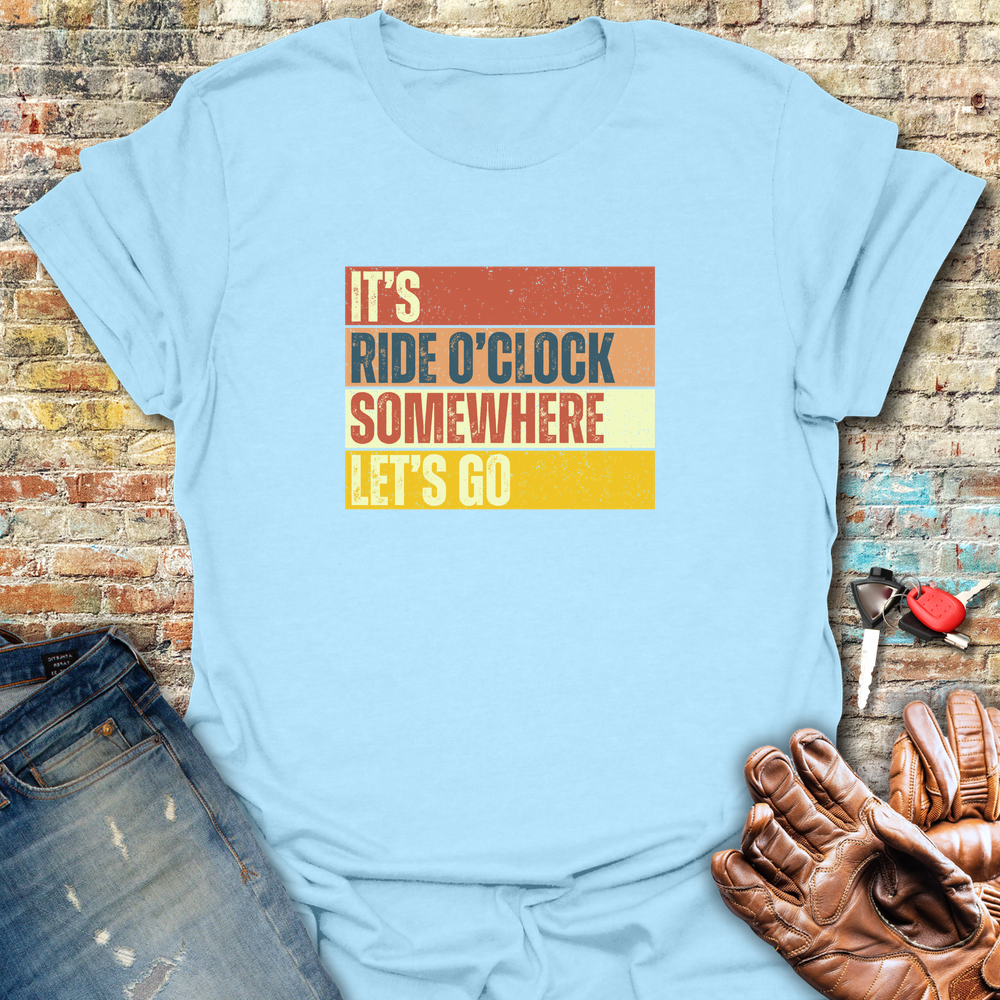 Let S Go Block T-Shirt - Light Blue