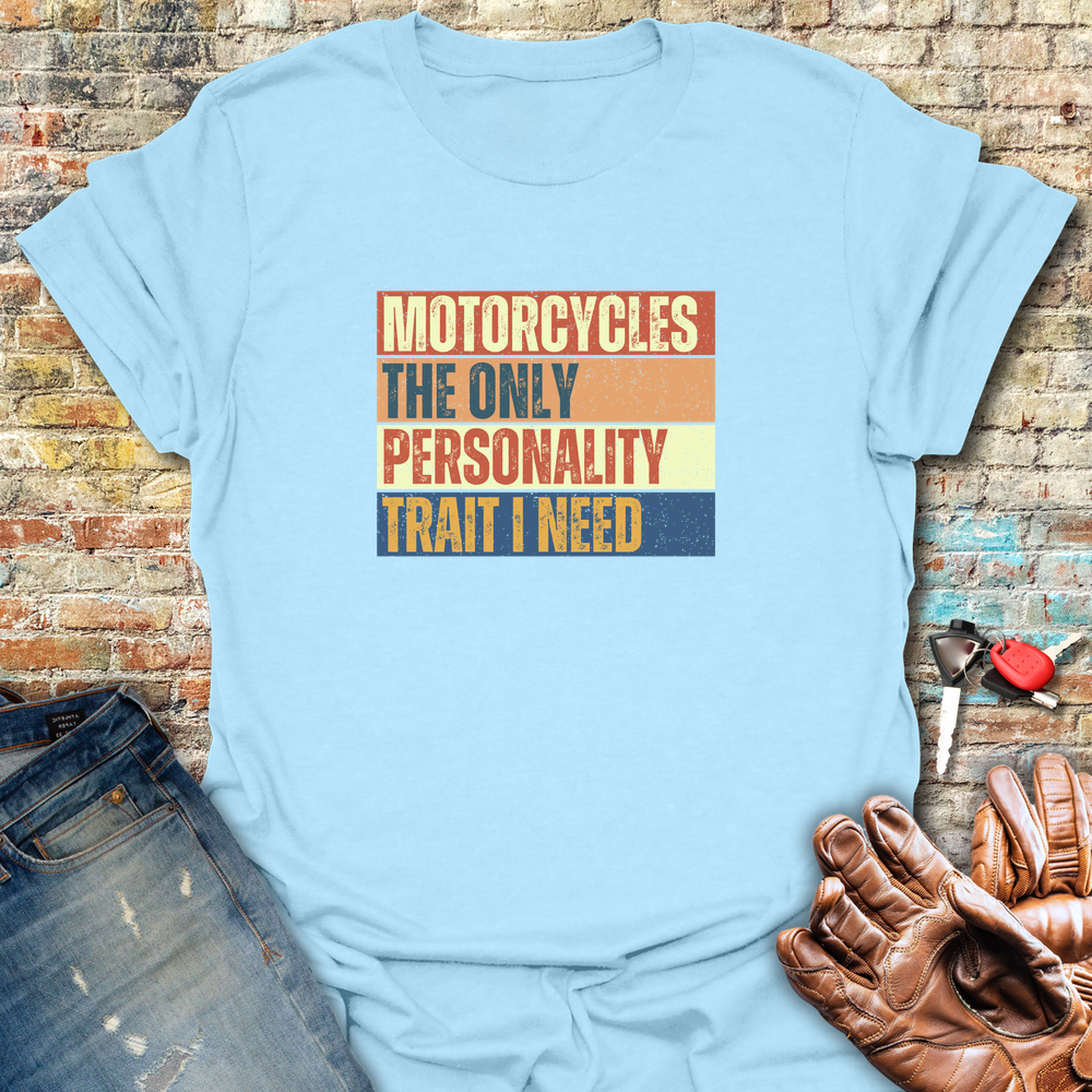 Personality Trait Block T-Shirt - Light Blue
