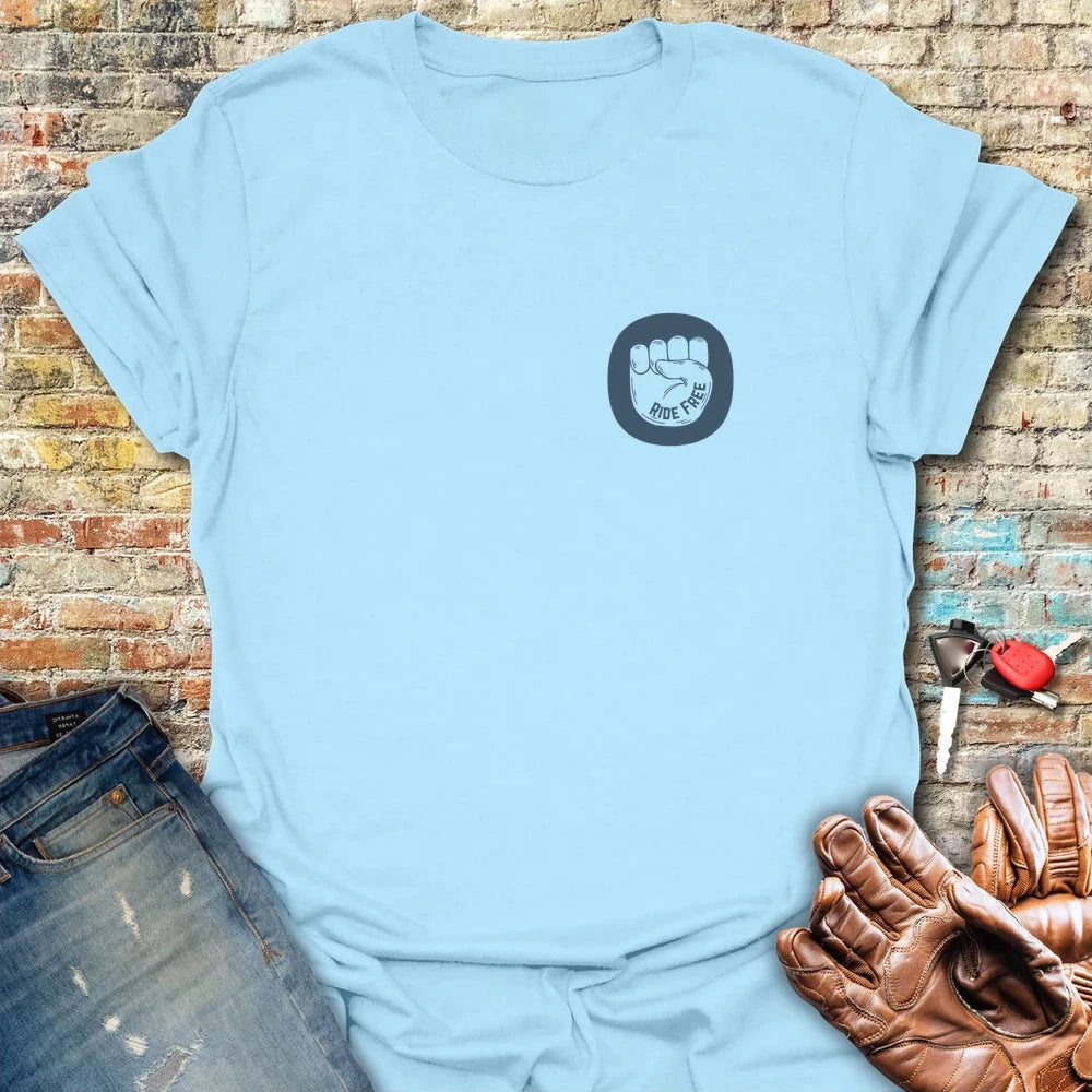 Ride Free Badge T-Shirt - Light Blue