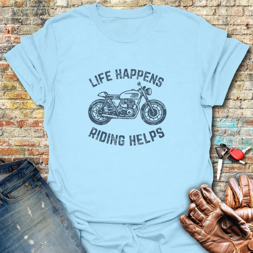 Life Happens T-Shirt - Light Blue