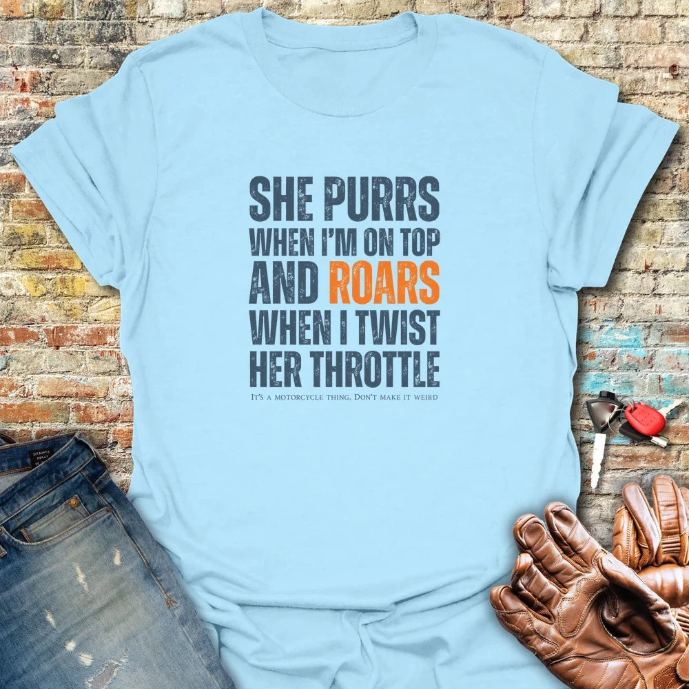 She Purrs T-Shirt - Light Blue