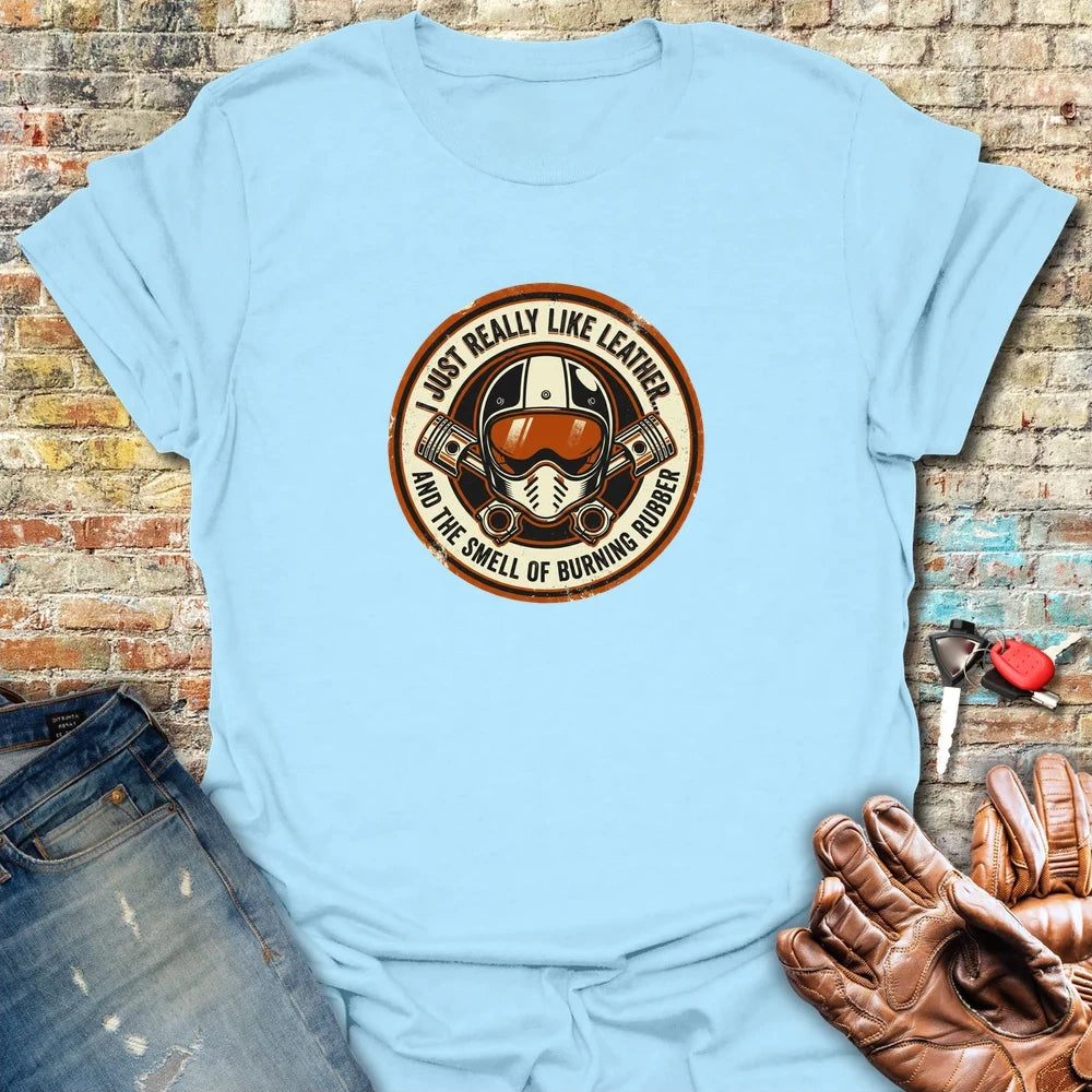 Leather Rubber T-Shirt - Light Blue