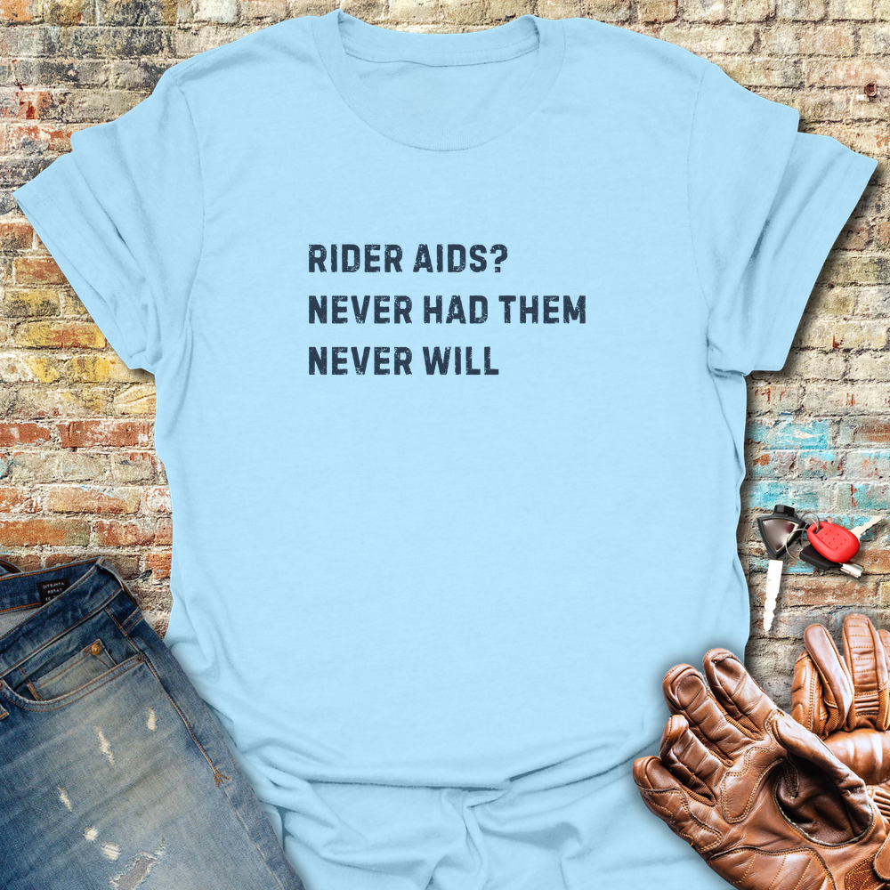 Rider Aids T-Shirt - Light Blue