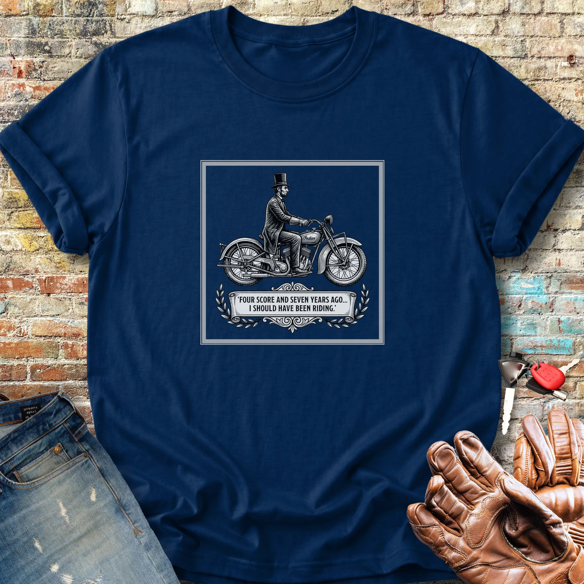 Lincoln Rides Classic T-Shirt - Navy