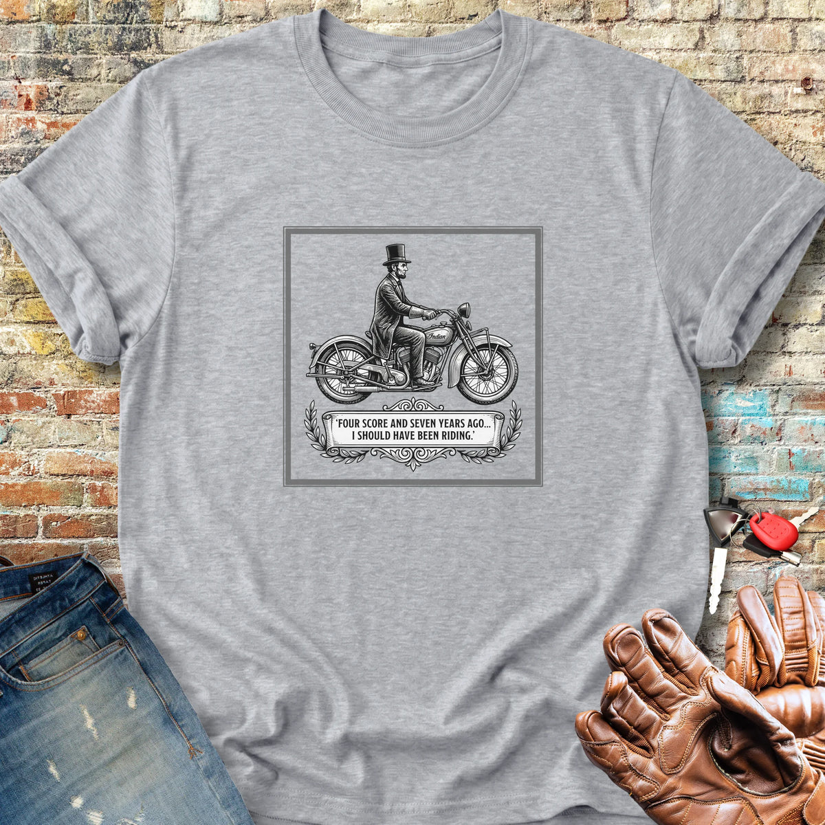 Lincoln Rides Classic T-Shirt - Sport Grey