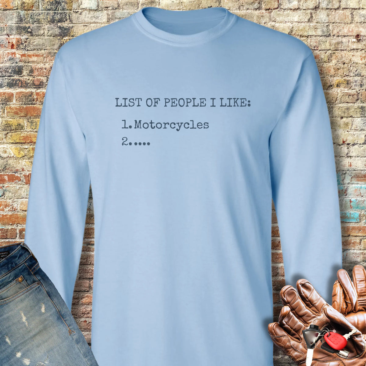List Long Sleeve T-Shirt - Light Blue