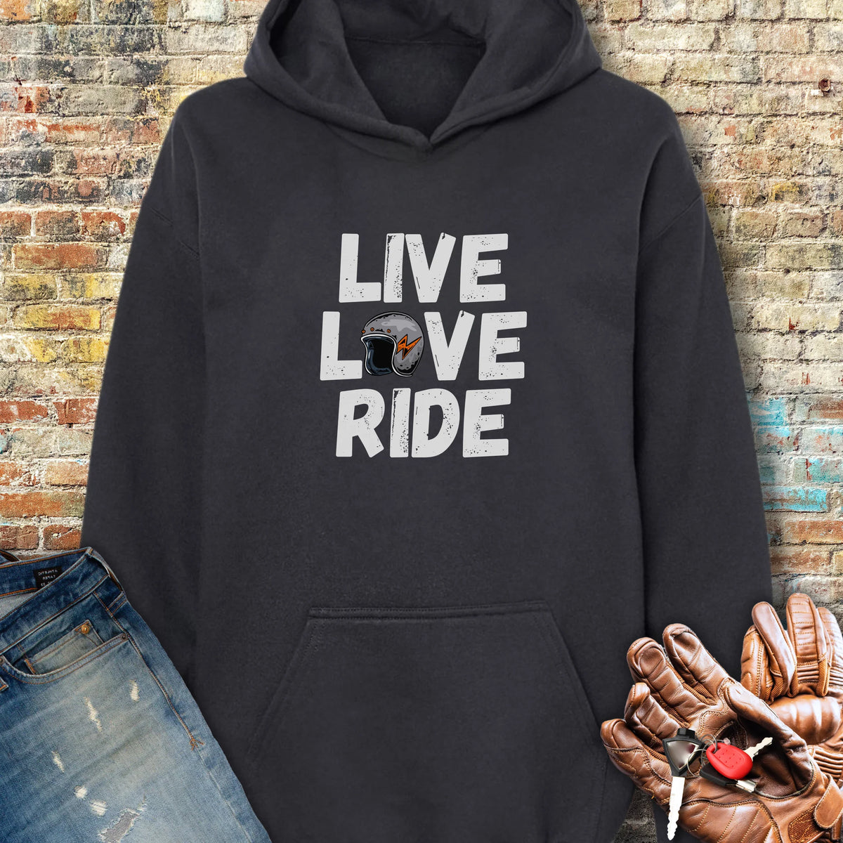 Live Love Ride Hoodie - Black