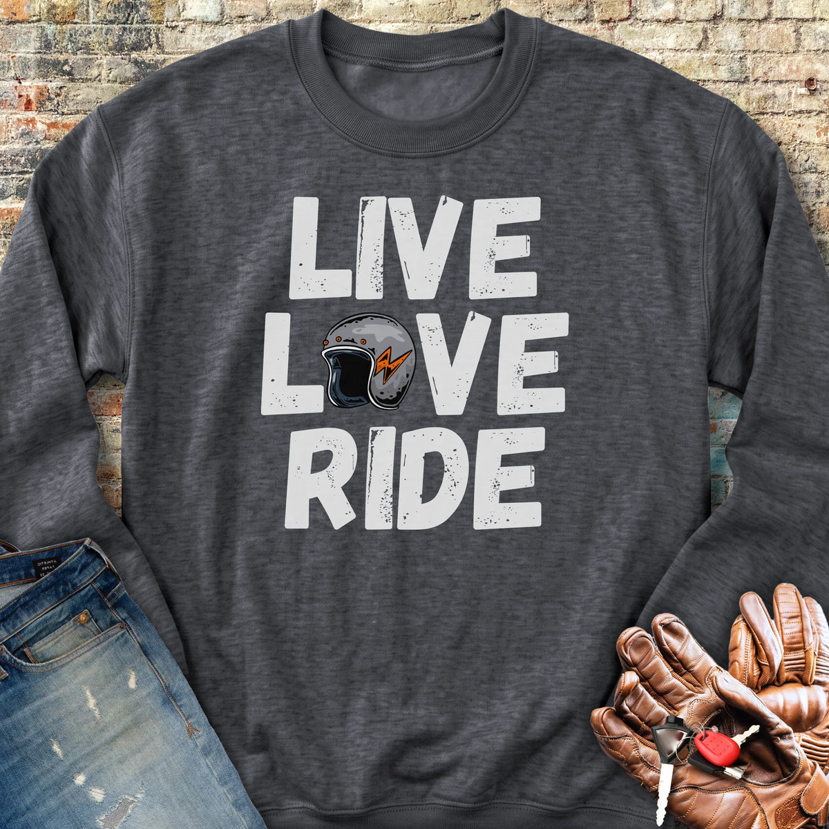 Live Love Ride Sweatshirt - Dark Heather