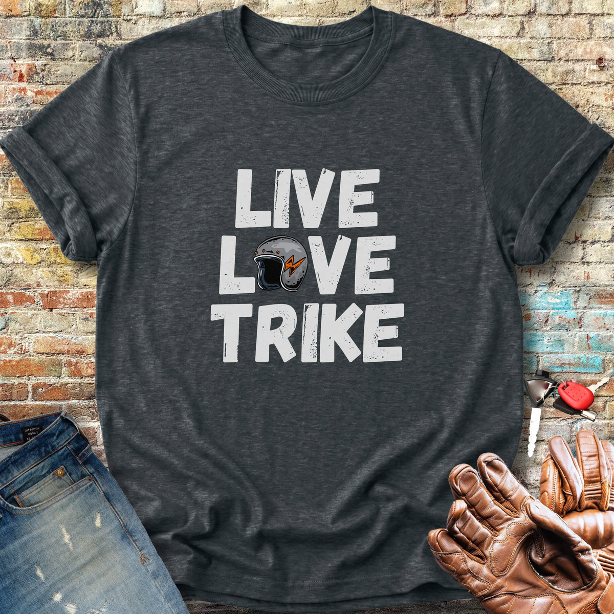 Live Love Trike Classic T-Shirt - Dark Heather